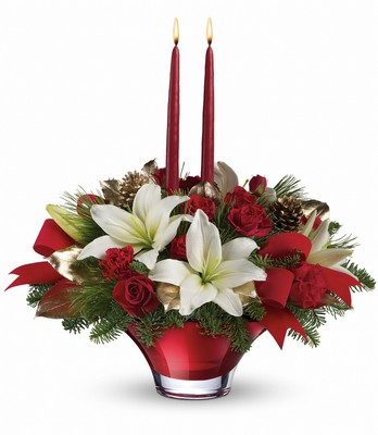 Teleflora's Crimson Glow Centerpiece